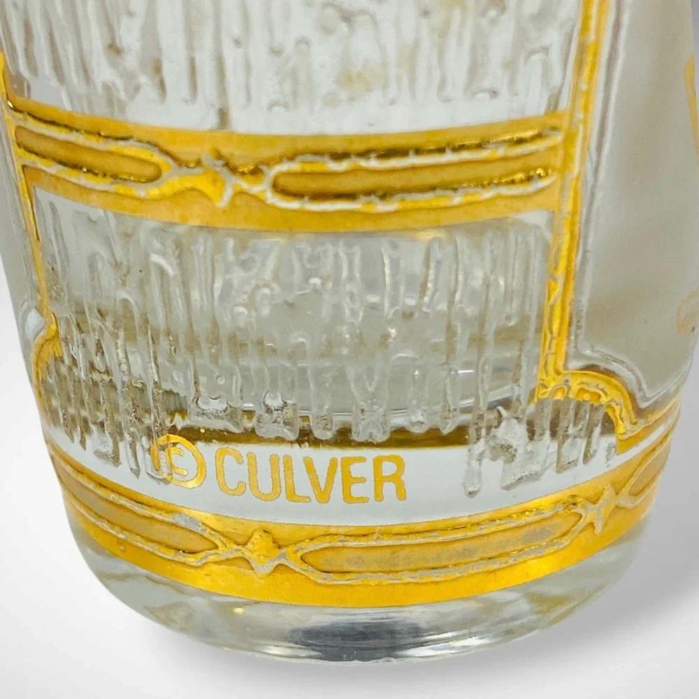 Culver‎ Shot Glass Indianapolis Motor Speedway 22K Gold Overlay 1970s 80s